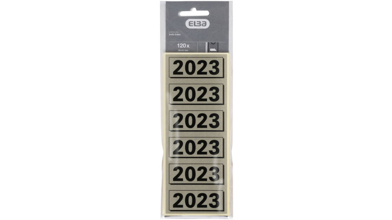 Rugetiket Elba 2023 57x25mm grijs