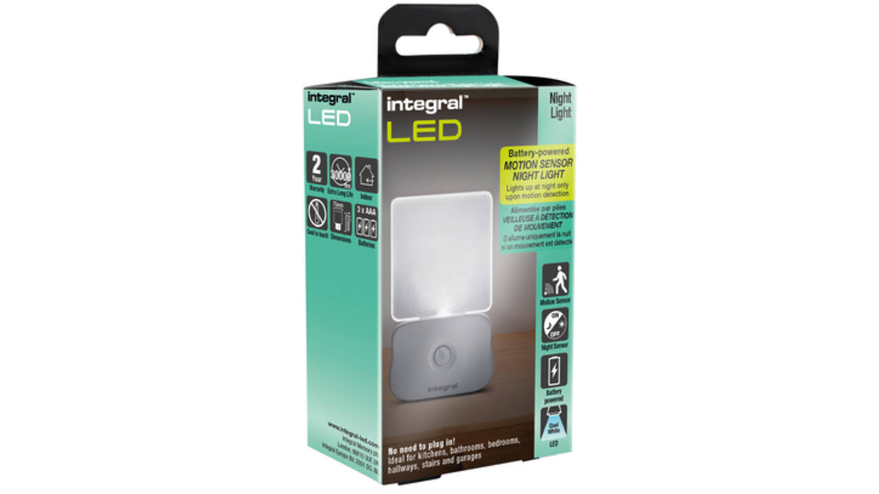 Led nachtlamp Integral 4000K koel wit 0.5W 7lumen sensor op batterijen