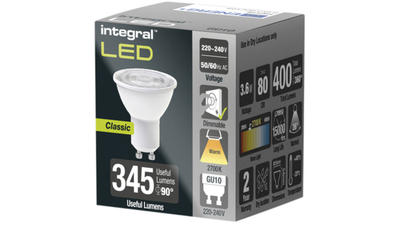 Ledlamp Integral GU10 2700K warm wit 3.6W 400lumen