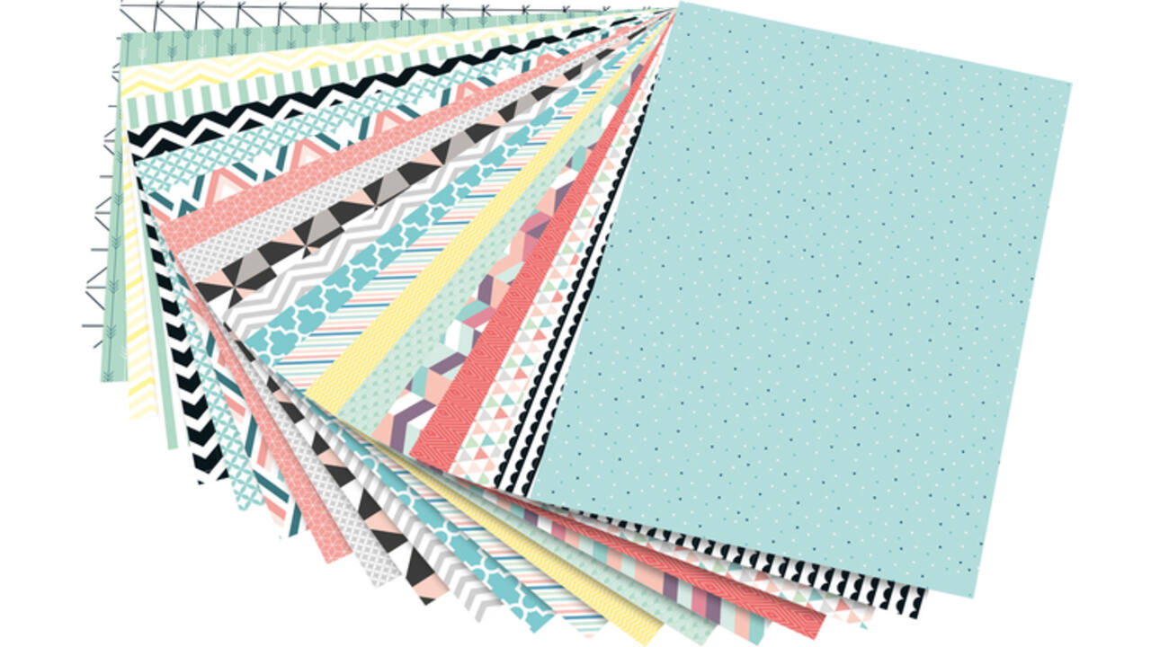 Papierblok Folia Geometrie 24x34cm 270gr 20 vel assorti