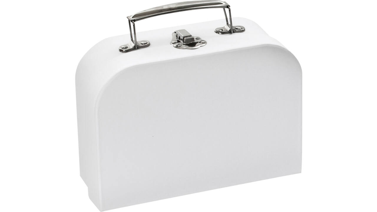 Koffer Folia set à 2 stuks 23x15x6.5cm en 18x13x6cm wit