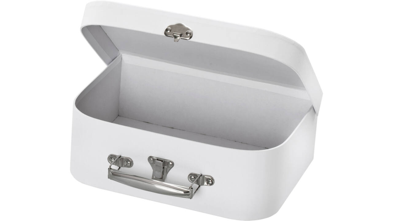 Koffer Folia set à 2 stuks 23x15x6.5cm en 18x13x6cm wit