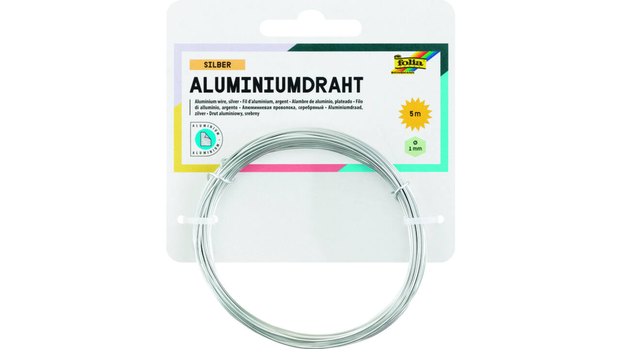 Aluminiumdraad Folia 1mmx5m zilver