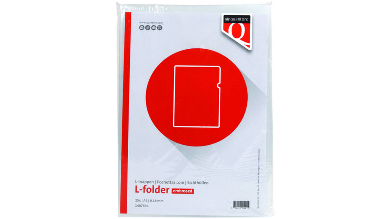 Insteekmap L-model Quantore A4 PP 0.18mm nerf 25 stuks