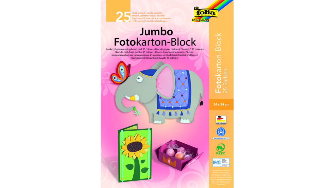 Fotokarton Folia 2-zijdig 24x35cm 300gr 25vel assorti