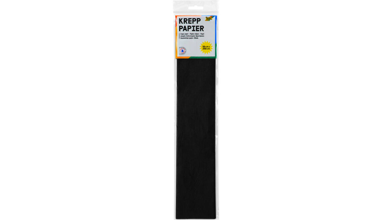 Crêpepapier Folia 250x50cm nr199 zwart