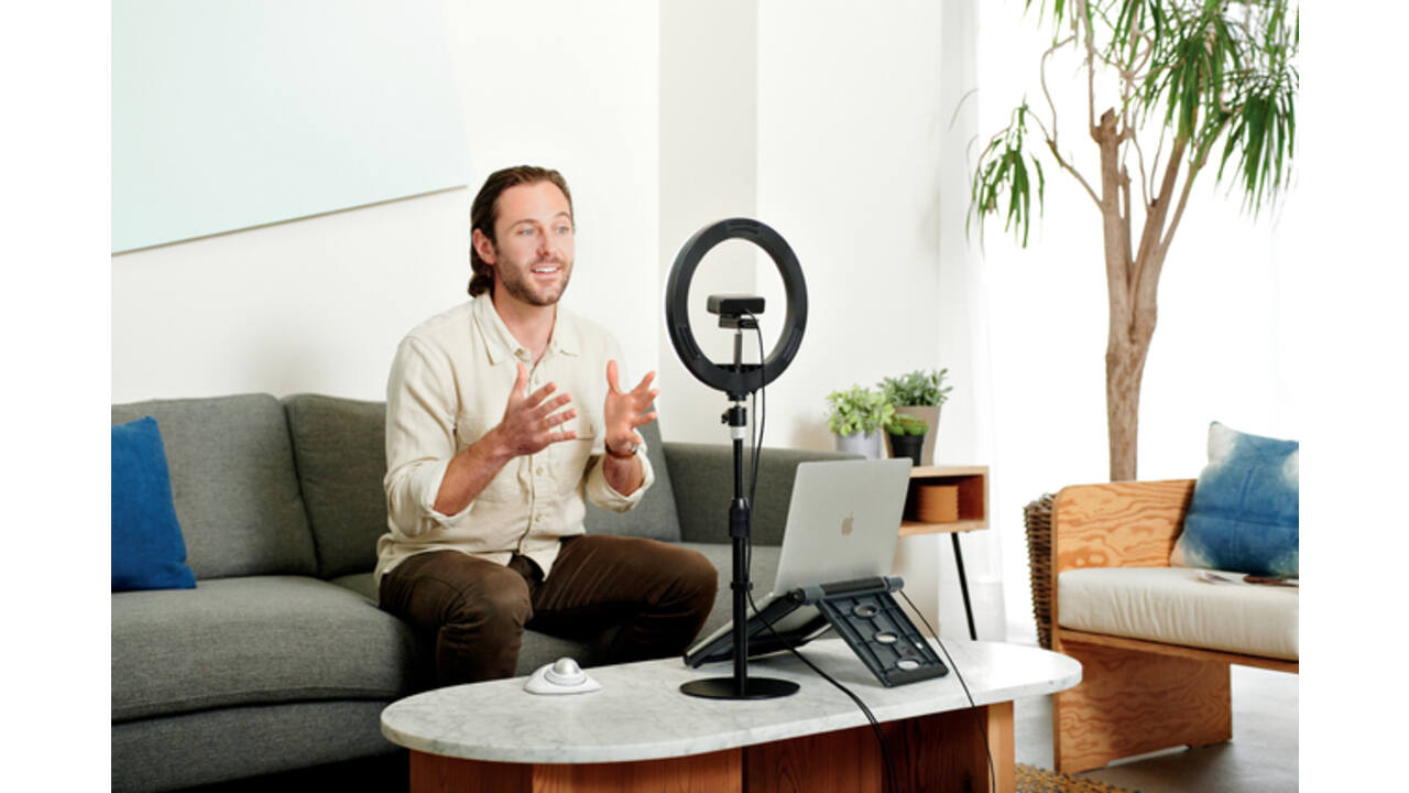 Ringlamp Kensington L1000 Bicolour met webcam mount