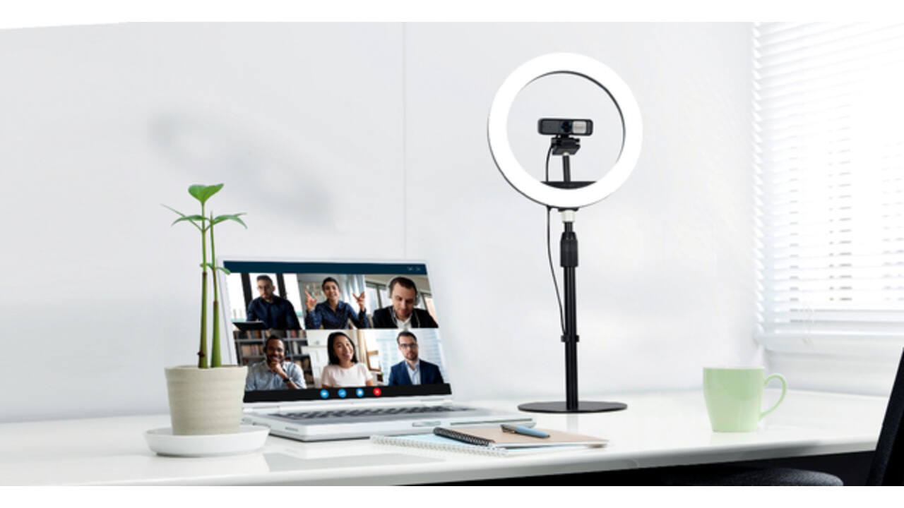 Ringlamp Kensington L1000 Bicolour met webcam mount