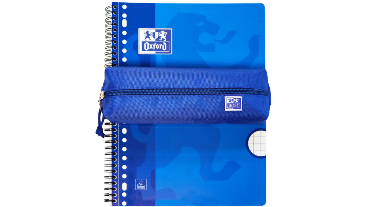 Pennenetui Oxford rechthoek blauw