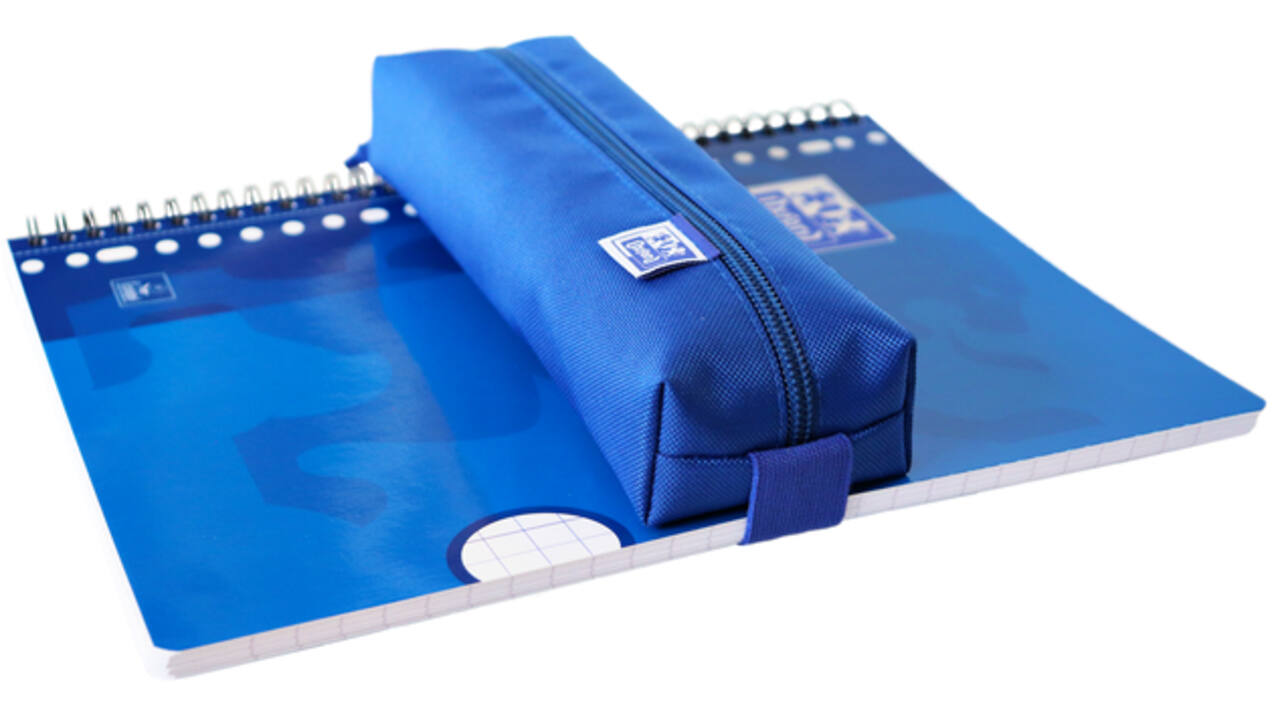 Pennenetui Oxford rechthoek blauw