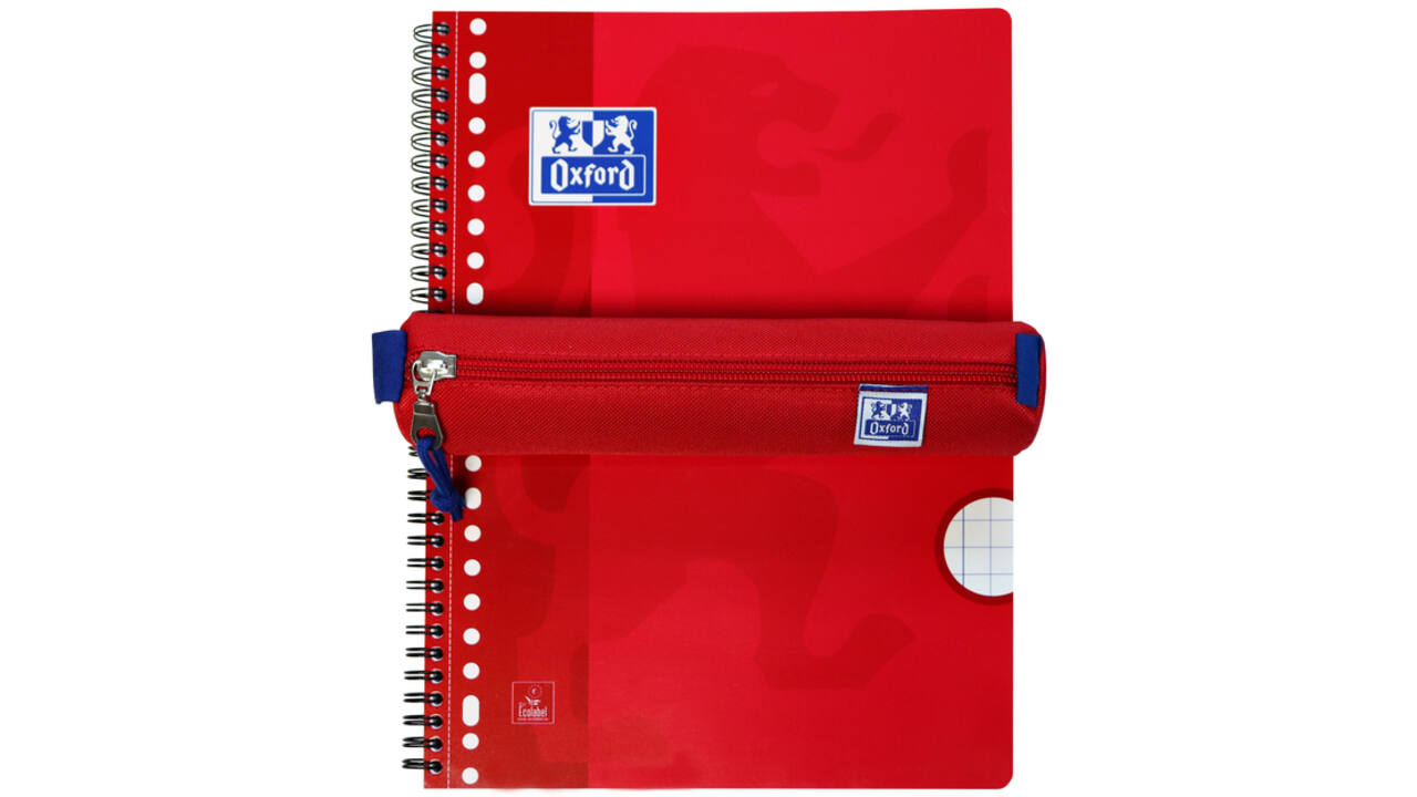 Pennenetui Oxford rond rood