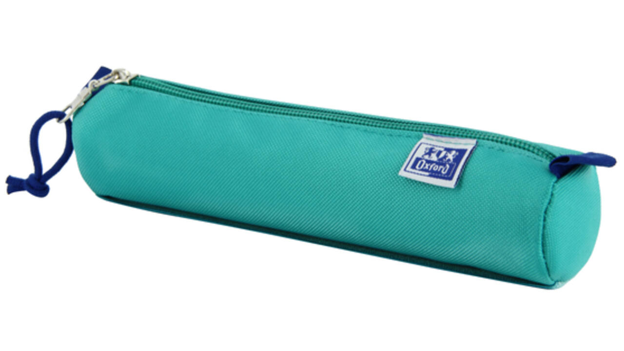 Pennenetui Oxford rond turquoise