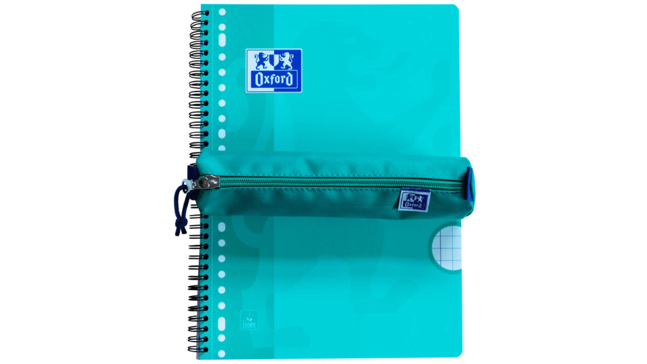 Pennenetui Oxford rond turquoise