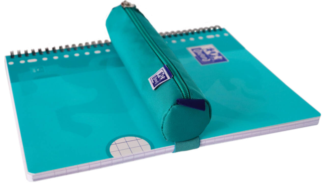 Pennenetui Oxford rond turquoise