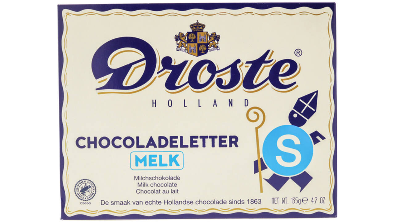 Chocoladeletter Droste melk "S" 135gr