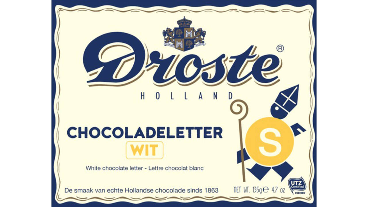 Chocoladeletter Droste wit "S" 135gr