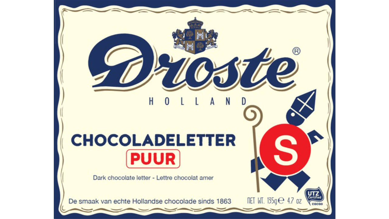 Chocoladeletter Droste puur "S" 135gr