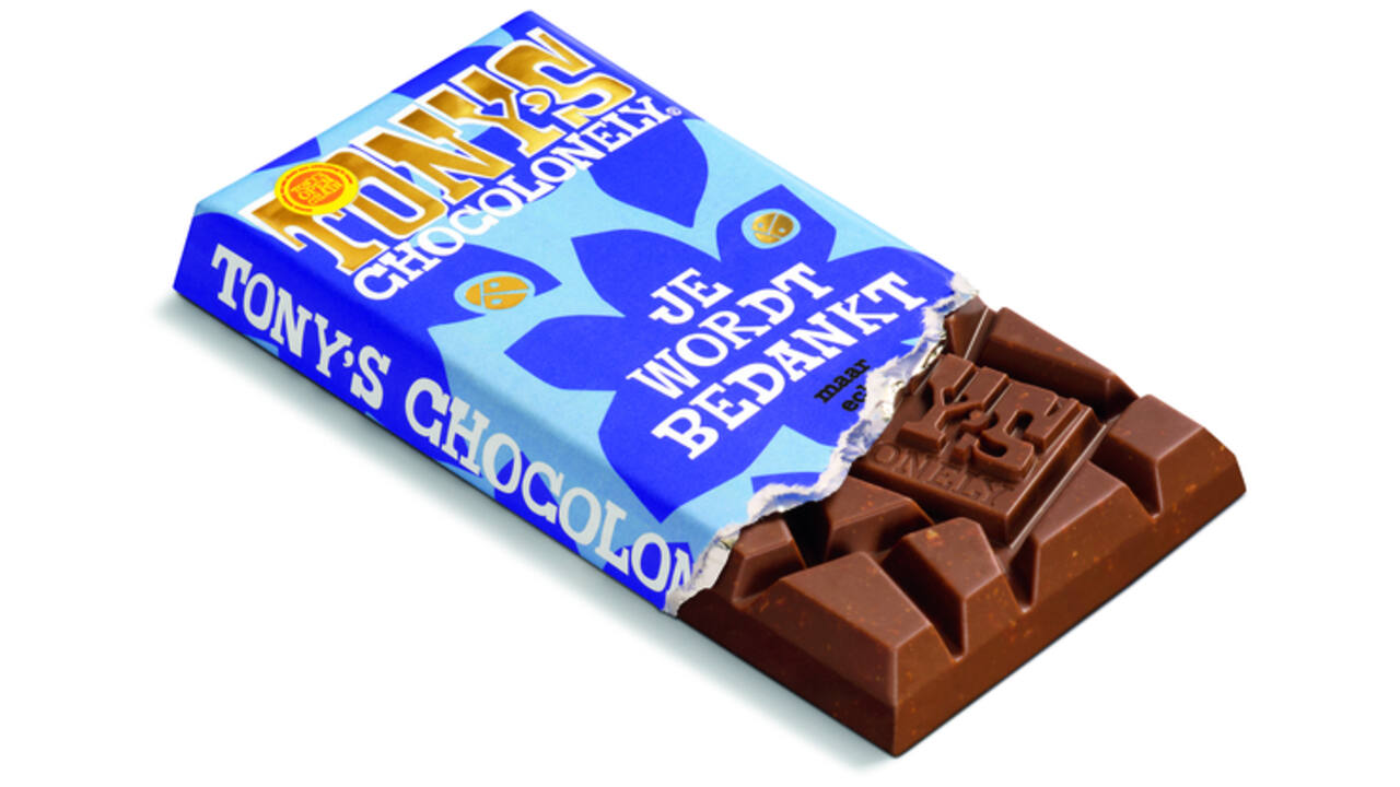 Chocolade Tony's Chocolonely je wordt bedankt reep 180gr