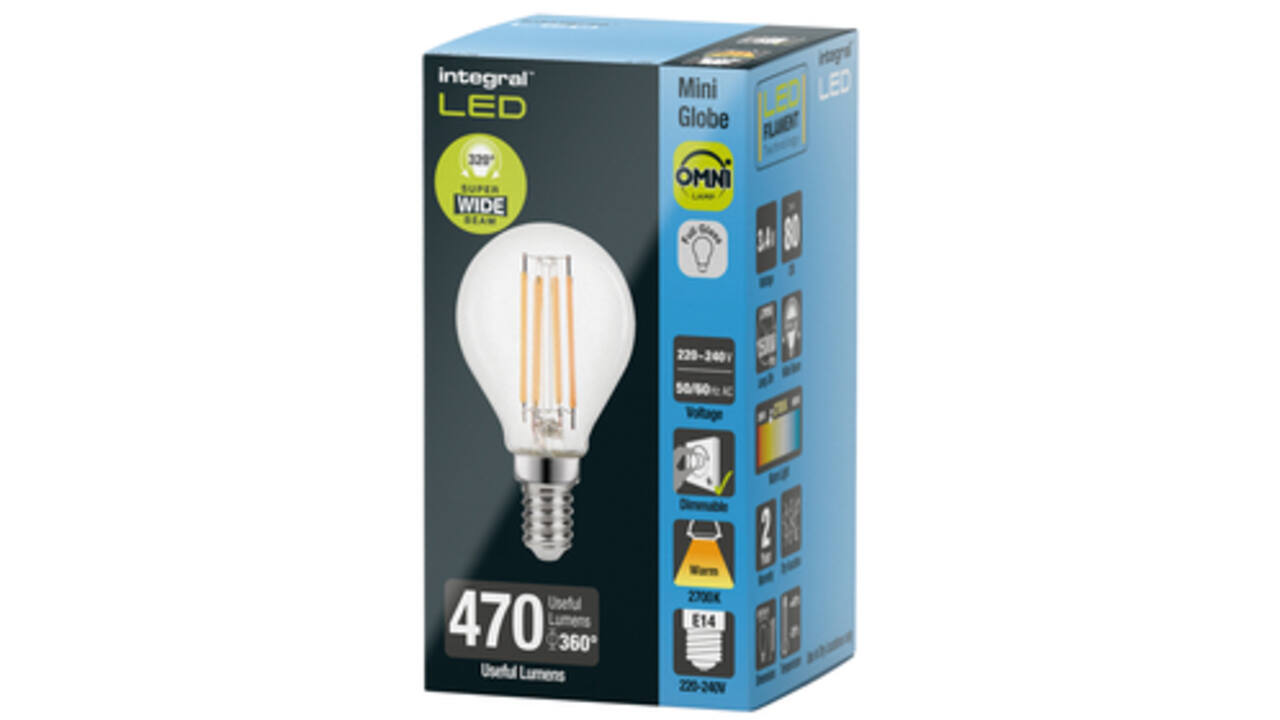 Ledlamp Integral E14 2700K warm wit 3.4W 470lumen