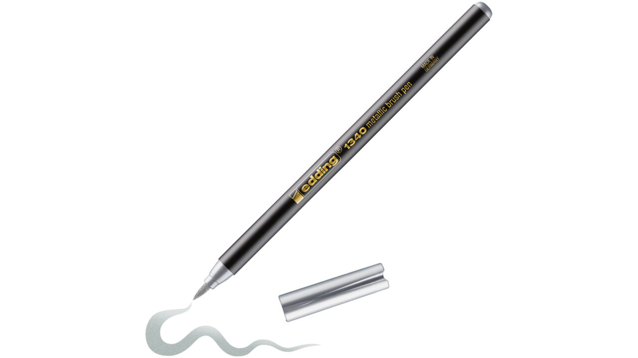 Brushpen edding 1340 metallic zilver