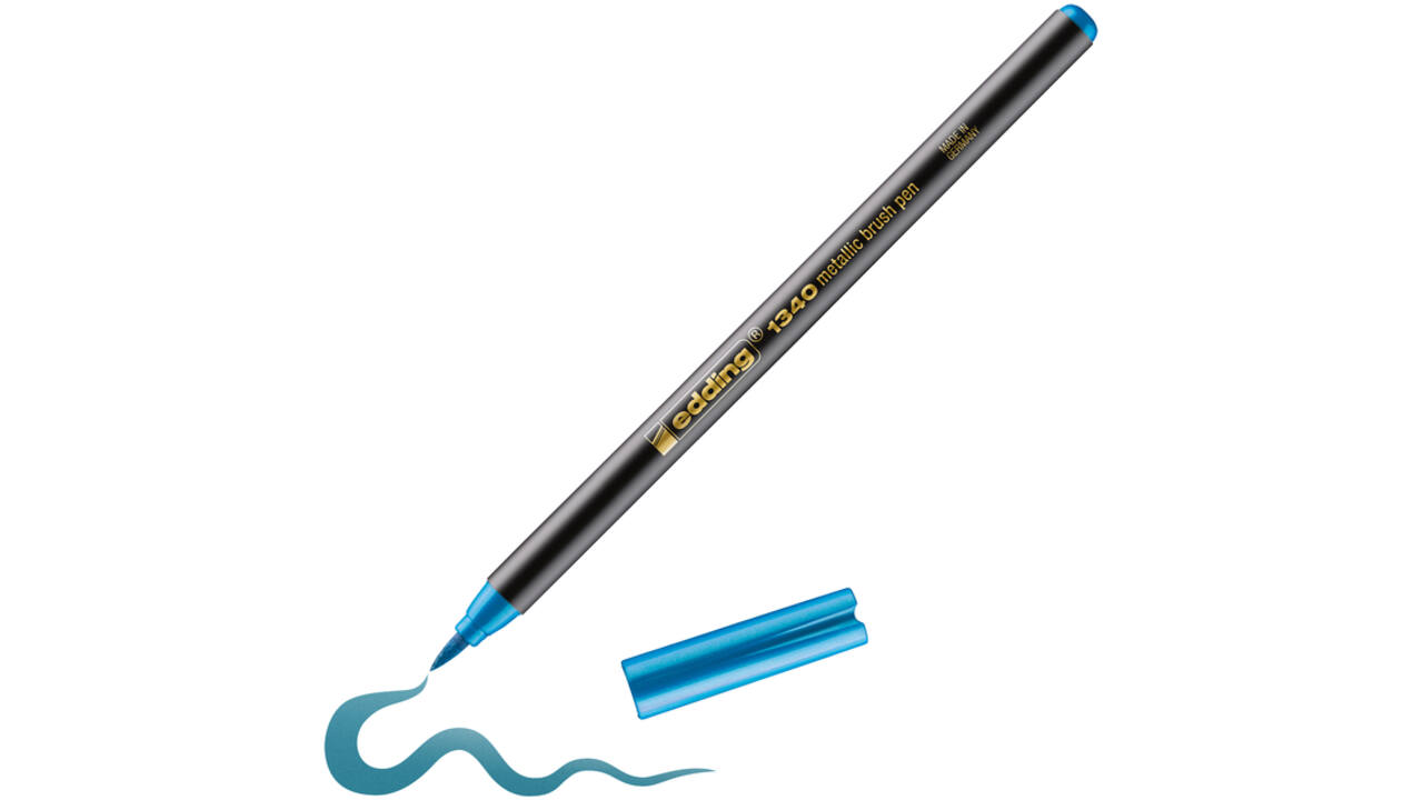 Brushpen edding 1340 metallic blauw