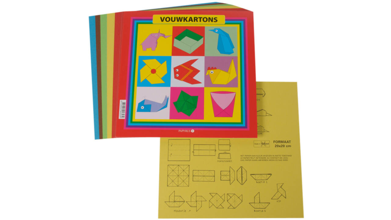Vouwkartons vierkant 20x20cm 105gram assorti