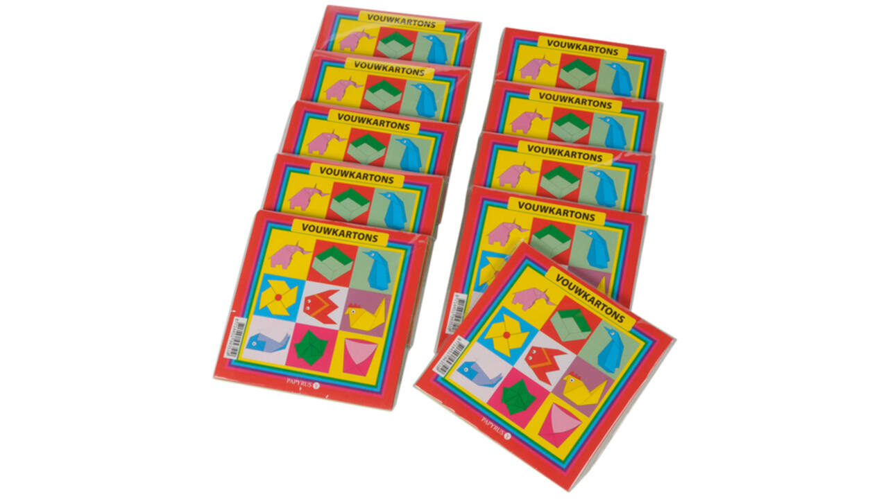 Vouwkartons vierkant 20x20cm 105gram assorti