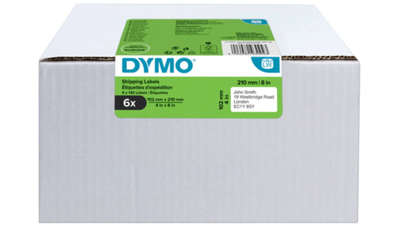 Etiket Dymo LabelWriter 5XL verzendlabel 102x210mm 6 rollen á 140 stuks wit