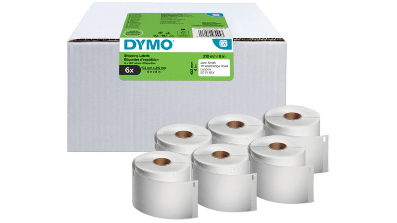 Etiket Dymo LabelWriter 5XL verzendlabel 102x210mm 6 rollen á 140 stuks wit