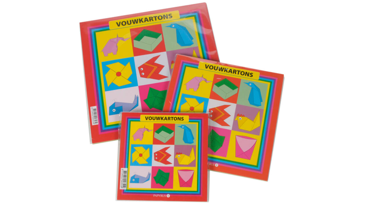 Vouwkartons vierkant 16x16cm 105gram assorti