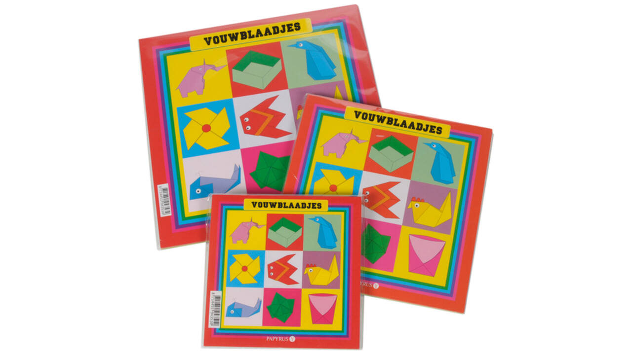 Vouwblaadjes vierkant 20x20cm 65gram assorti