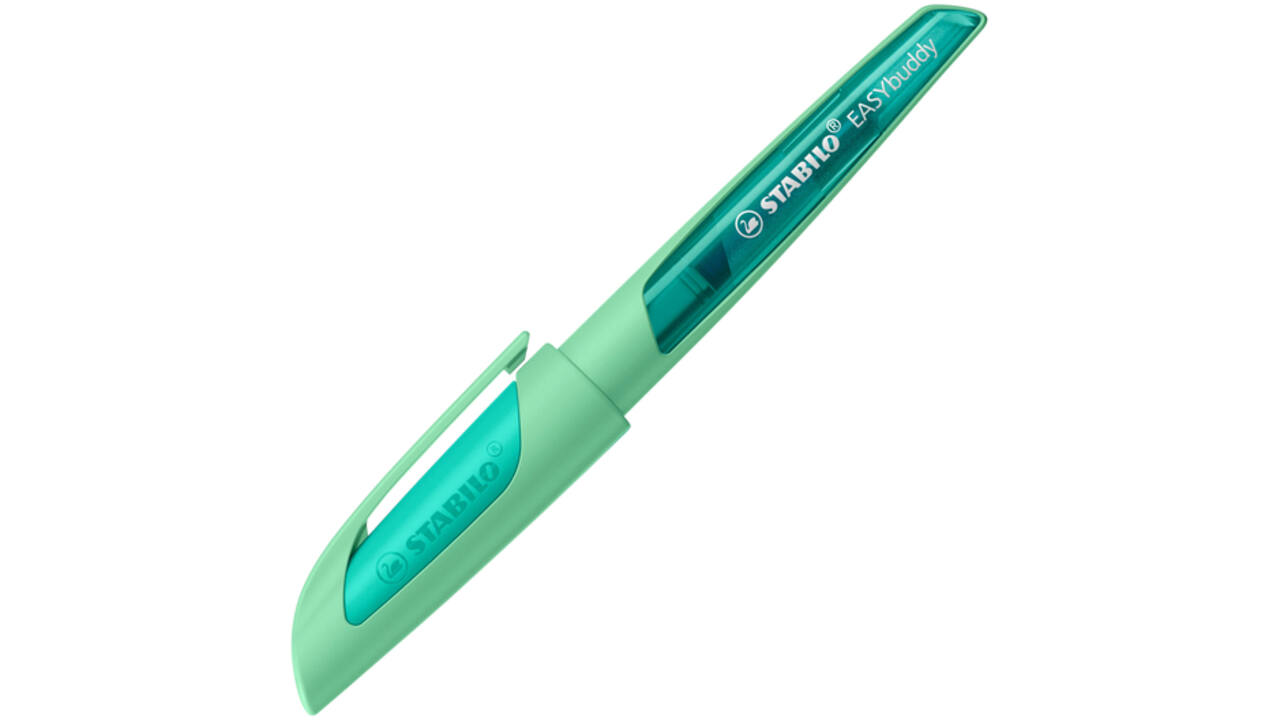 Vulpen STABILO Easybuddy rechtshandig medium vleugje mint blister à 1 stuk