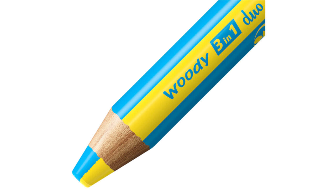 Kleurpotloden STABILO 882 woody 3 in 1 duo inclusief puntenslijper assorti etui 5 à stuks