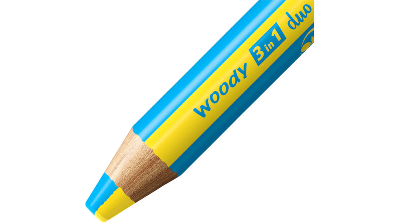 Kleurpotloden STABILO 882 woody 3 in 1 duo inclusief puntenslijper assorti etui 10 à stuks