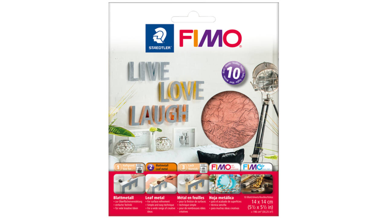 Bladmetaal Fimo 14x14cm 10vel koper