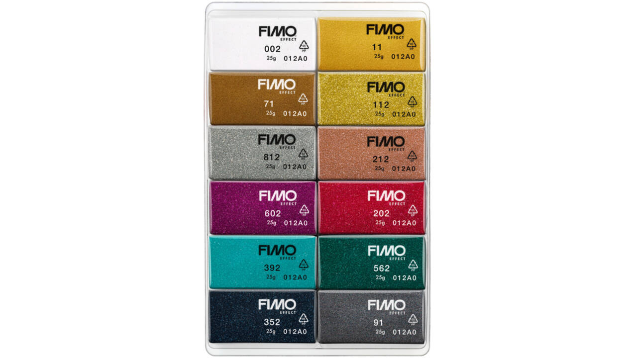 Klei Fimo effect colour pak à 12 sparkelende kleuren