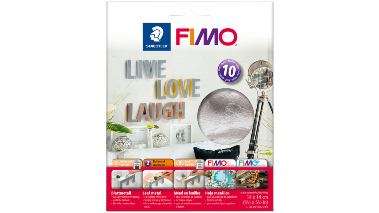 Bladmetaal Fimo 14x14cm 10vel zilver