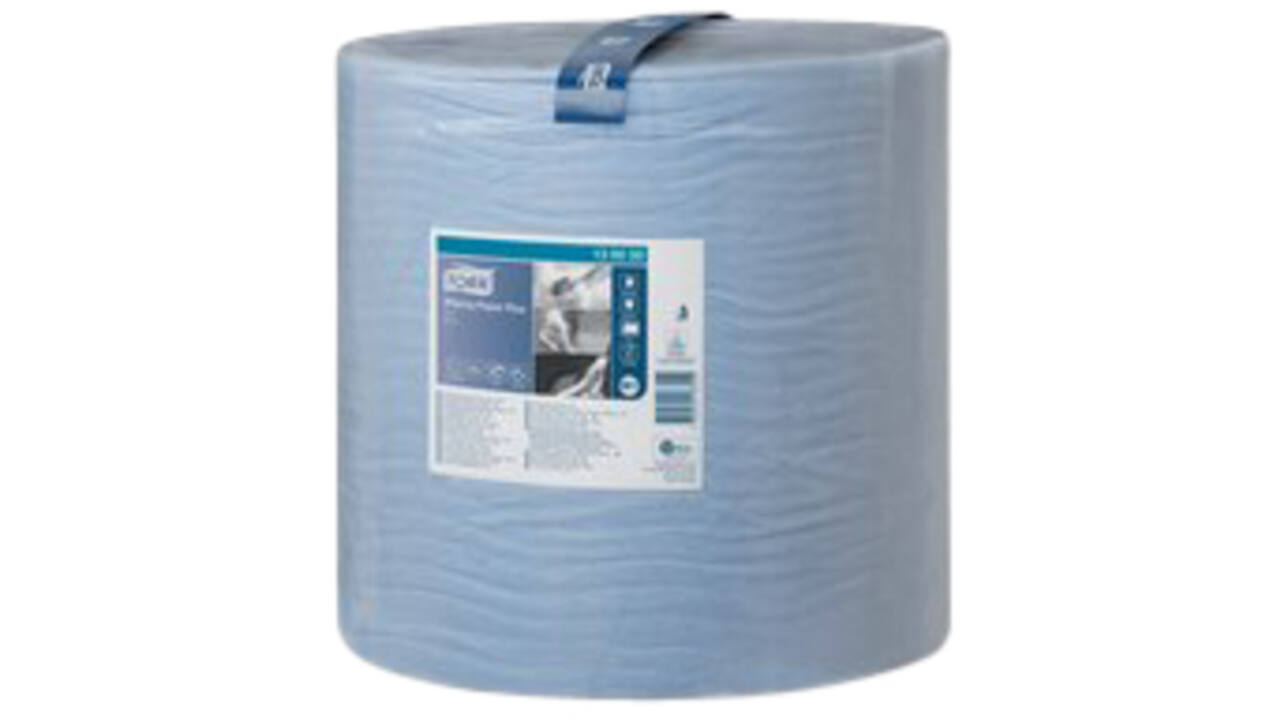 Poetspapier Tork Wiping Plus W1 37cmx510m blauw 130050