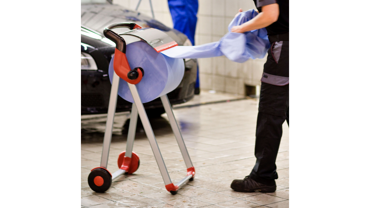 Poetspapier Tork Wiping Plus W1 37cmx510m blauw 130050