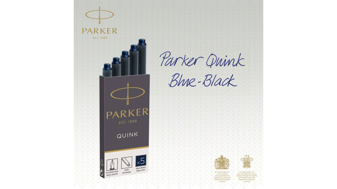 Inktpatroon Parker Quink blauwzwart blister à 10 stuks
