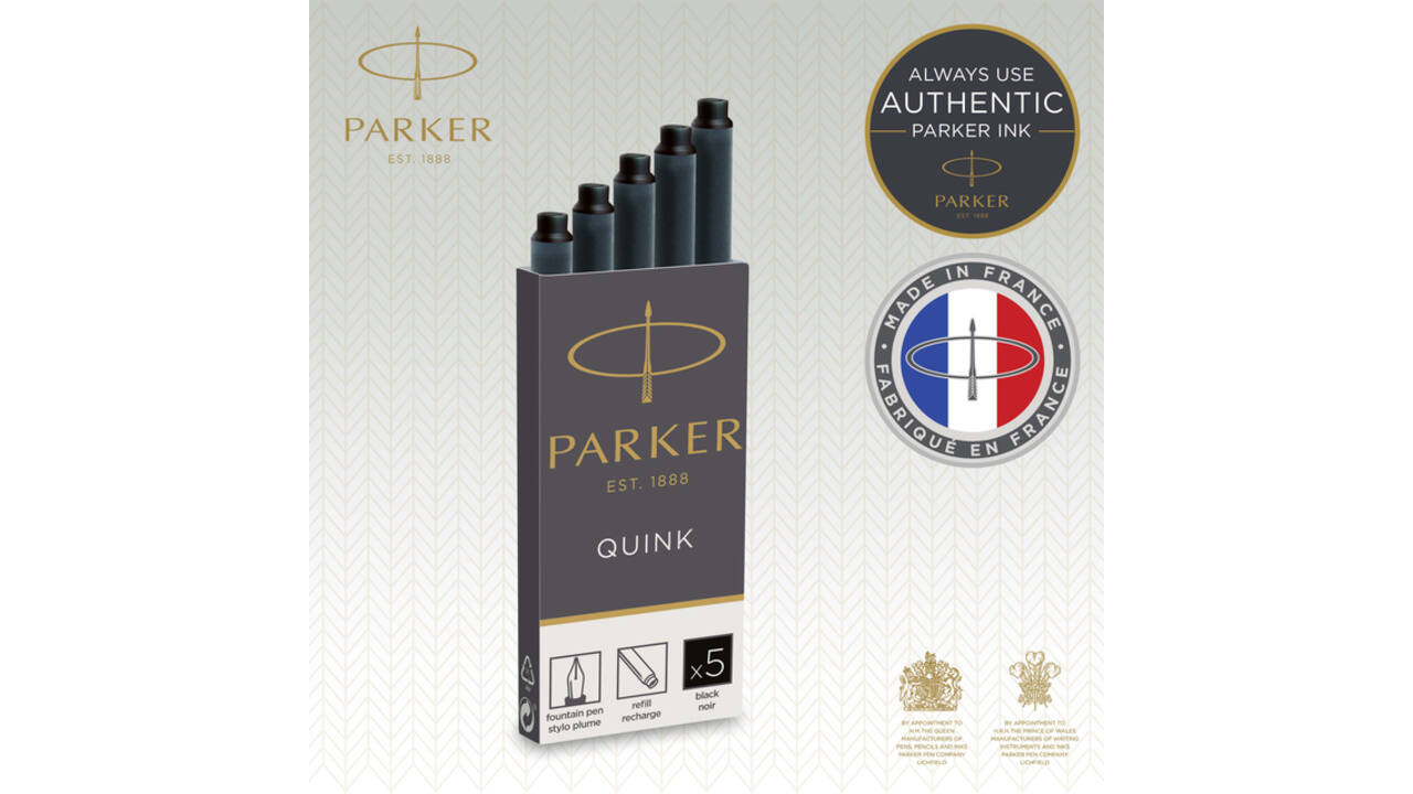 Inktpatroon Parker Quink zwart blister à 10 stuks