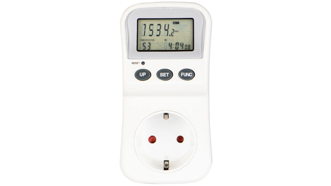 Energiekostenmeter Hama digitaal voor in stopcontact met lcd display,