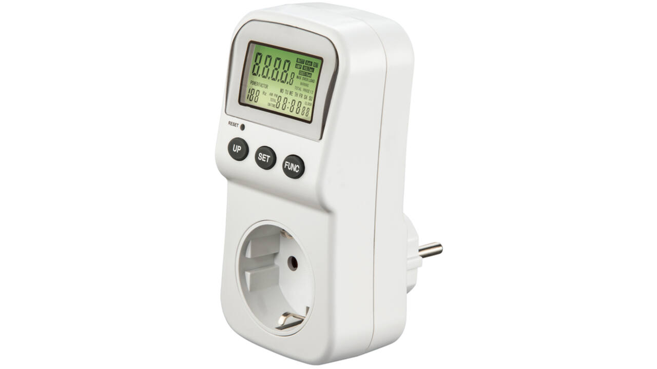 Energiekostenmeter Hama digitaal voor in stopcontact met lcd display,