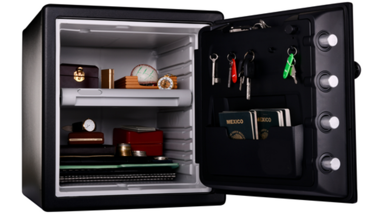 Kluis MasterLock brandvrij en waterdicht electronisch combi-slot XL zwart ZA43