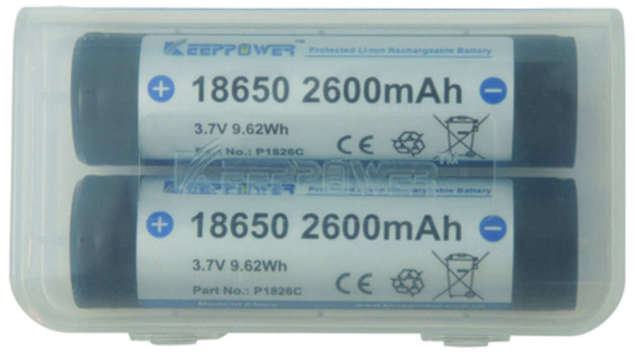 Accu 18650-26H, PCB beschermd, 2600mAh, 3,7V