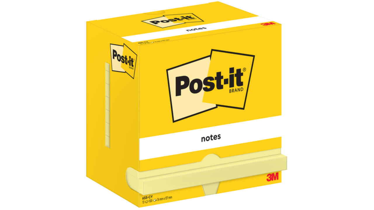 Memoblok Post-it 655 76x127mm geel