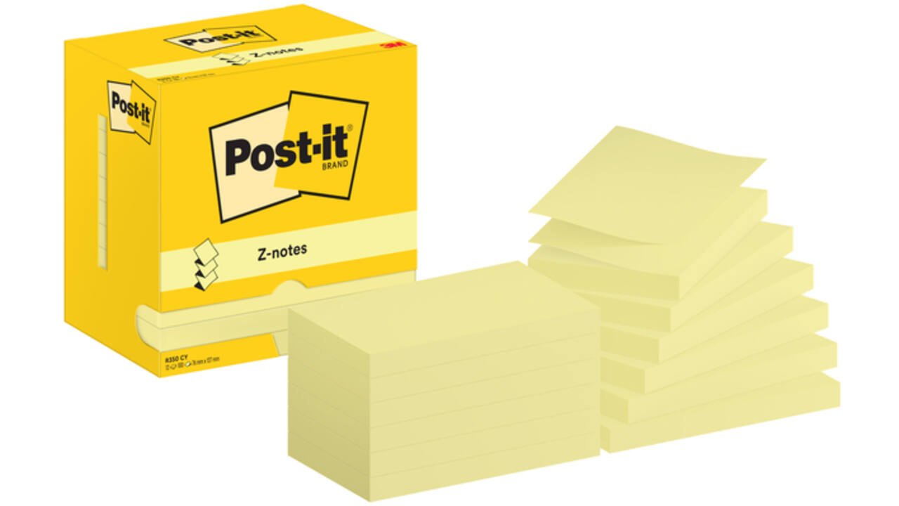 Memoblok Post-it Z-Note R350 76x127mm geel