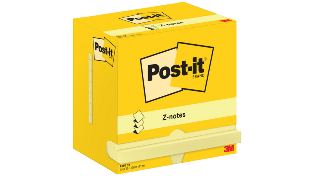 Memoblok Post-it Z-Note R350 76x127mm geel