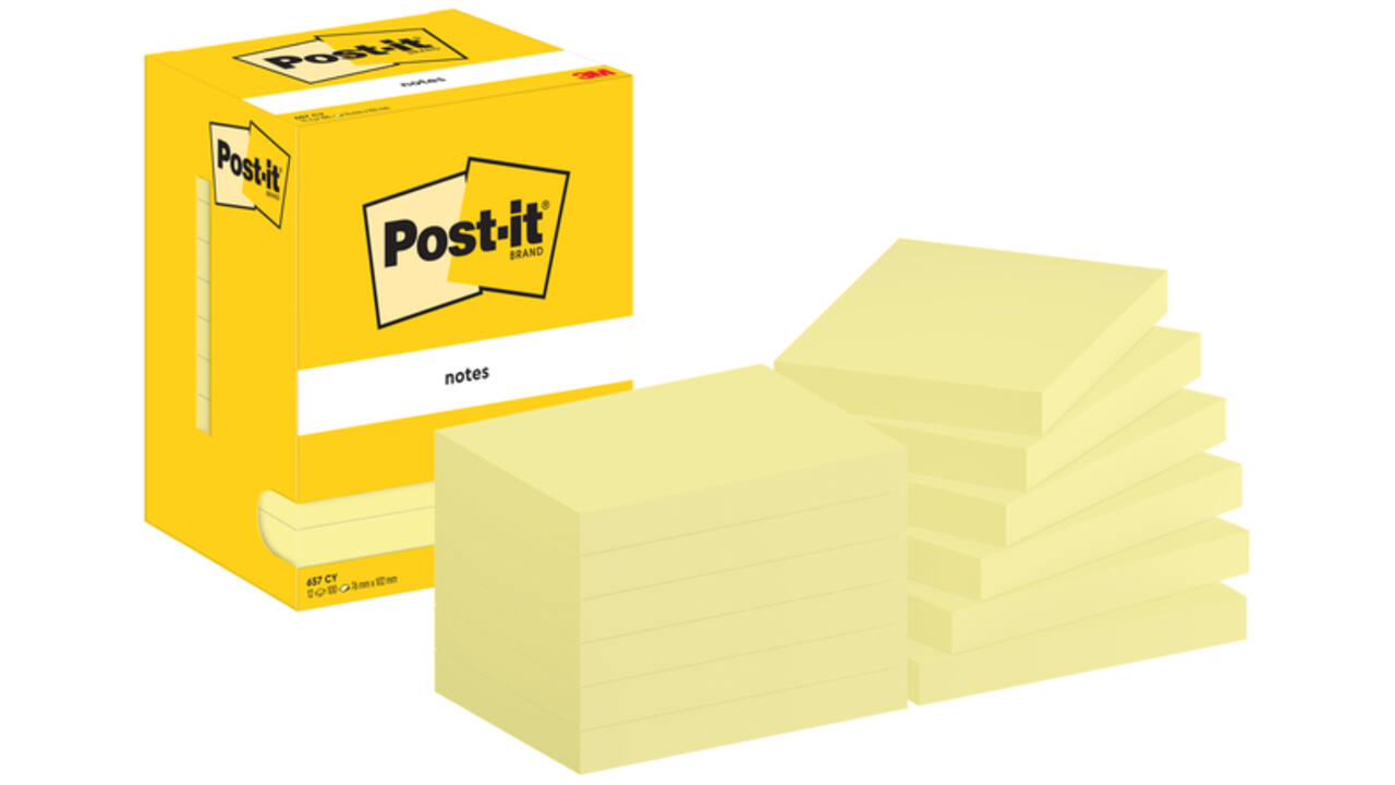 Memoblok Post-it 657 76x102mm geel