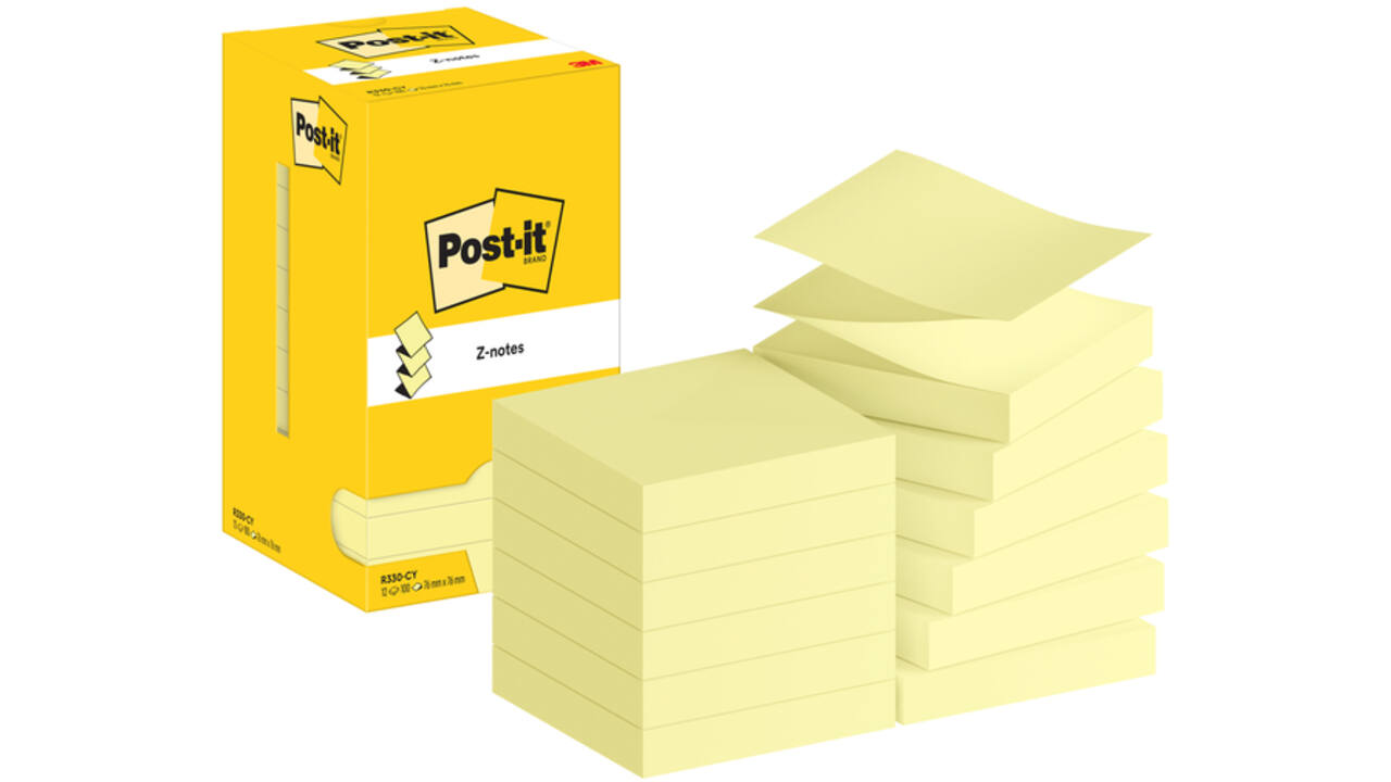 Memoblok Post-it Z-Note R330 76x76mm canary yellow